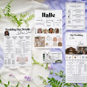 以下が含まれることがあります： クロエとジャマールの結婚式の詳細。イベントのタイムライン、会場の地図、ブライズメイドのリストが記載されています。結婚式は20XX年9月25日に行われます。