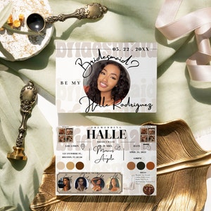 Customizable Bridesmaid Proposal Card Printable Bridal Party Template Instant Download Bridesmaid Proposal Template Bridesmaid Invitation