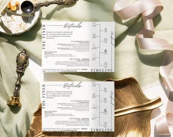 Minimalist Wedding Details Card Template (Digital Download)