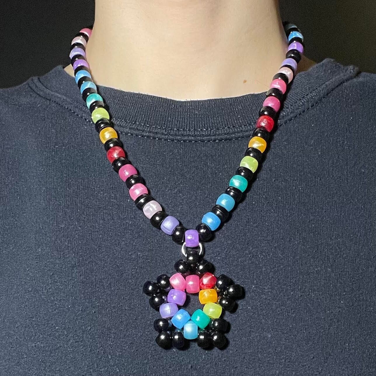 【KOOLOSET】Star Beads Necklace (handmade) Kandi Star Necklace - Etsy Norway