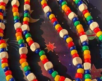kidcore themed kandi necklaces
