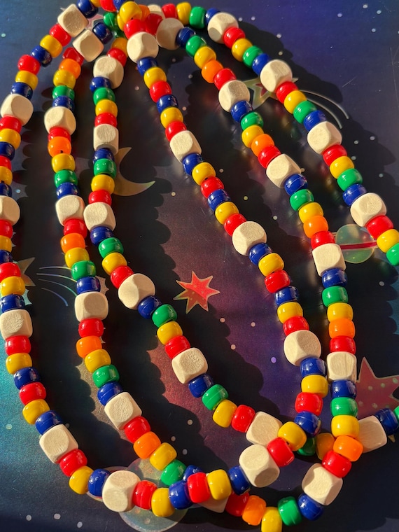 kidcore themed kandi necklaces