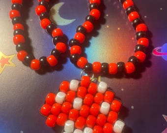 kandi mushroom necklace