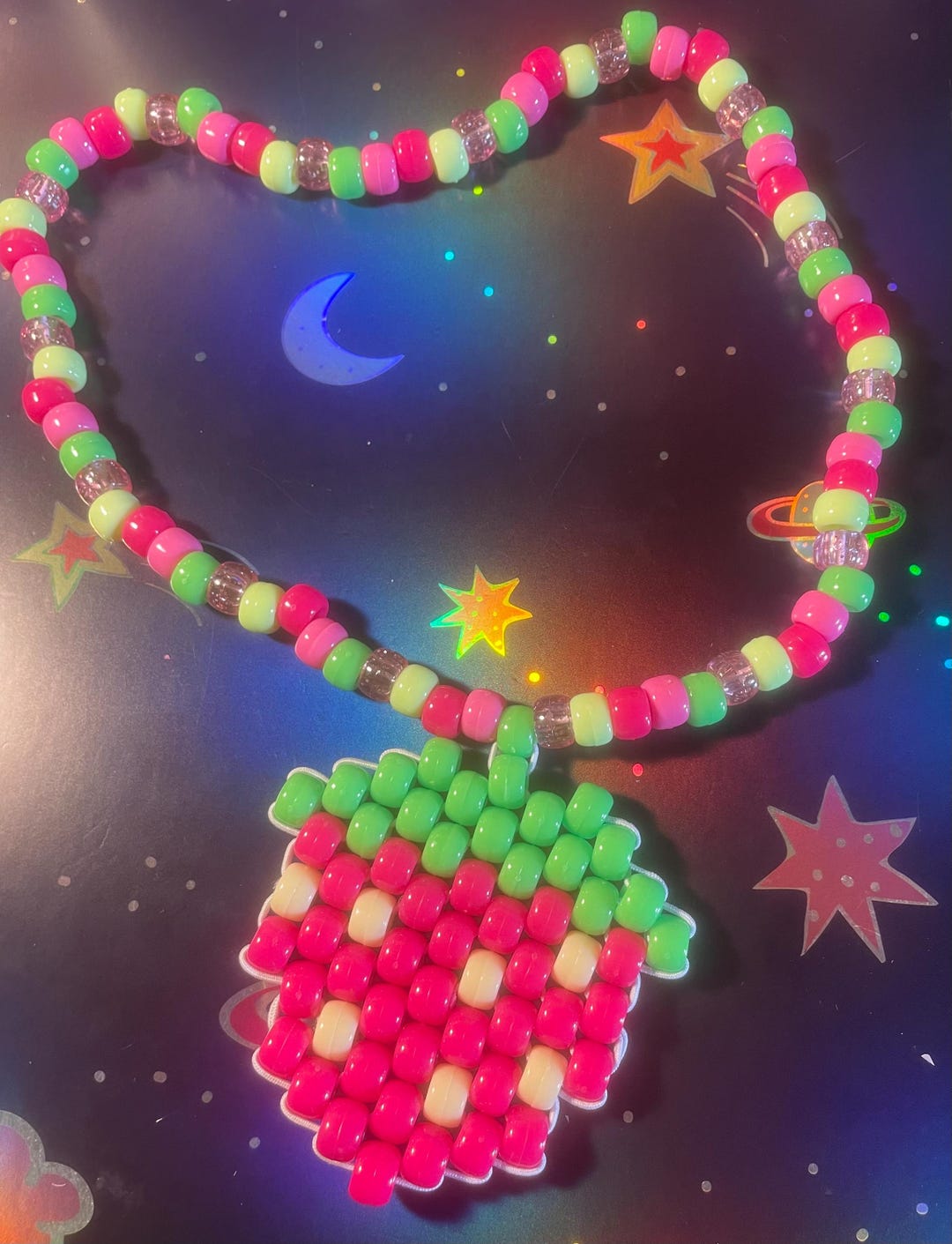 Kandi Strawberry Necklace - Etsy