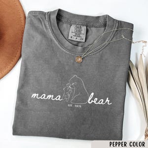 Comfort Colors® Mama Bear Shirt Est. 2025, First Time Mom Gift, Mothers Day Shirt, New Mom Bear Cub Tee, Pregnancy Reveal Sweatshirt