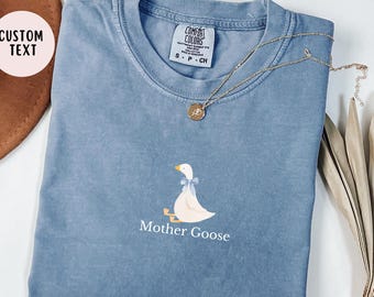 Comfort Colors® Mother Goose Shirt, Pregnancy Mom Shirt, Silly Goose mom Tee Baby Announcement 2025 Mom Birthday Gift Idea, Pregnancy Reveal