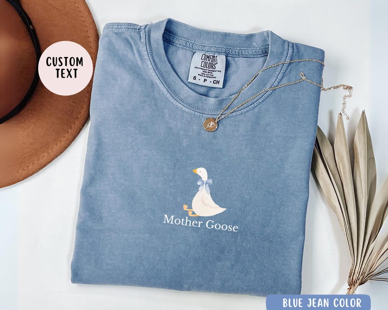 Comfort Colors® Mother Goose Shirt, Pregnancy Mom Shirt, Silly Goose mom Tee Baby Announcement 2025 Mom Birthday Gift Idea, Pregnancy Reveal image 1