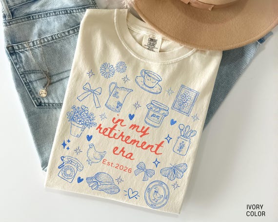 Comfort Colors® Retirement Shirt For Women, Cottagecore Retired 2026 Shirt, Vintage Grandma Gift, Retirement Era Tee