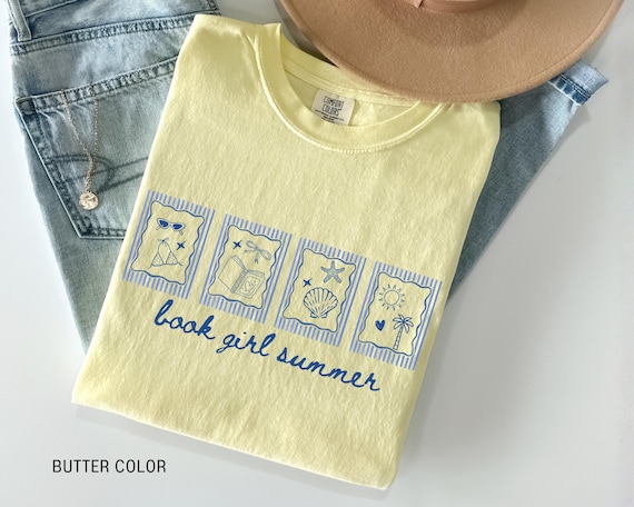 Book Girl Summer Shirt Beach Book Lover Tee, Bookish Vacation Shirt, Reader Gift Beachy Summer Graphic Tee