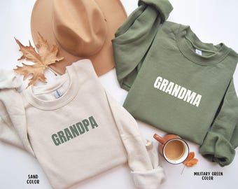 Custom Grandma And Grandpa Sweatshirts, Est. 2026 Pregnancy Announcement, First Time Grandparents Gift, Personalized Couple Crewneck