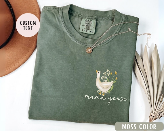Comfort Colors® Custom Mama Goose Shirt, Floral Goose Mom Shirt, Vintage Mother's Day Gift, Goose Birthday Shirt for Mom, Goose Floral Tee.