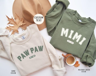 Custom Grandma And Grandpa Sweatshirts, Est. 2026 Pregnancy Announcement, First Time Grandparents Gift, Personalized Couple Crewneck