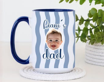 Personalized Baby Face Mug For Dad, Kids Photo Mug Father's Day Gift, Coffee Cup With Picture