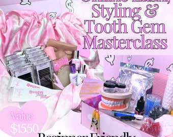 Online Lash Extensions, Lash Styling & Tooth Gem Courses Certification Bundle + Kit Included