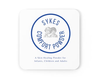 Vintage Sykes Comfort Powder Cork Back Coaster Quack Medicine 1898-1902