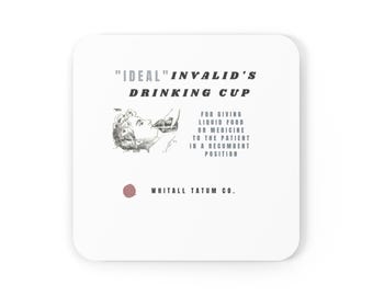 Vintage Ideal Invalid's Cork Back Coaster Quack Medicine