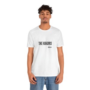 Camiseta The Knobs, Indiana, texto negro, original, divertida, minimalista, unisex