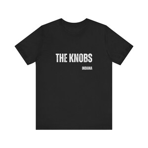 Camiseta The Knobs, Indiana, texto blanco, original, única, divertida, minimalista, unisex