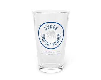 Vintage Sykes Comfort Powder Pint Glass Quack Medicine