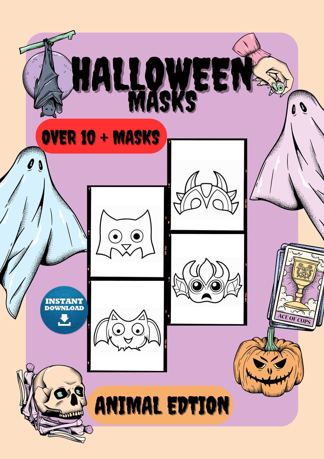 Halloween Printable Monster Masks DIY Kids Monster Costume - Etsy