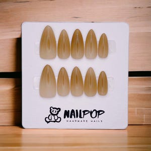 Nail Art Nirvana - Hand Painted Press On Nails Glue On, False Gel Press-on, 3D Acrylic Nail Cute Gift for Her, Custom Long Ballerina