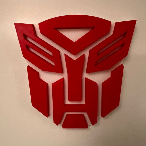 Transformers Autobot Wall Logo | 3D Printed | 14.2cm x 13.0cm x 1.0cm | Fan Art Decor