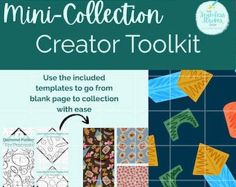 Procreate用パターンメーカーツールキット、シームレスなパターンコレクションの作成、ダイヤモンドメソッドテンプレートとブラシデジタルアートツール