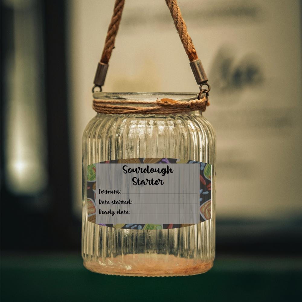 Starter Labels Printable Sourdough Starter Labels Fermentation Jar Tags Digital ...