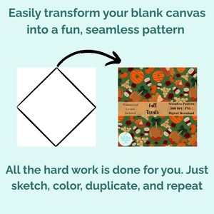Seamless diamond pattern template for Procreate, Create your own pattern PNG, Seamless pattern layout, Hand drawn layout, Digital download image 2