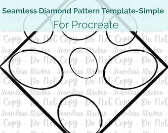 シンプルな繰り返しパターンのシームレスなダイヤモンドテンプレート、独自のパターンPNGを作成、シームレスなパターンレイアウトのProcreate、デジタルダウンロード