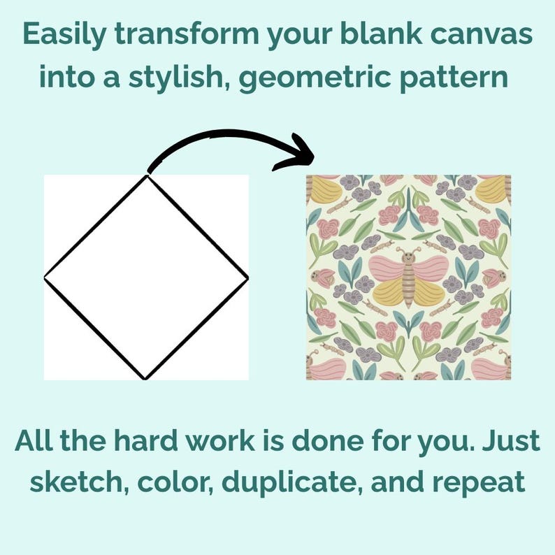 Seamless Diamond Pattern Template for Procreate, Create Your Own ...