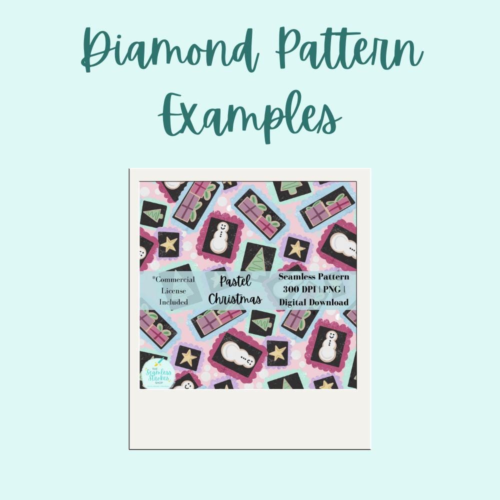 Seamless Diamond Pattern Template for Procreate, Create Your Own ...