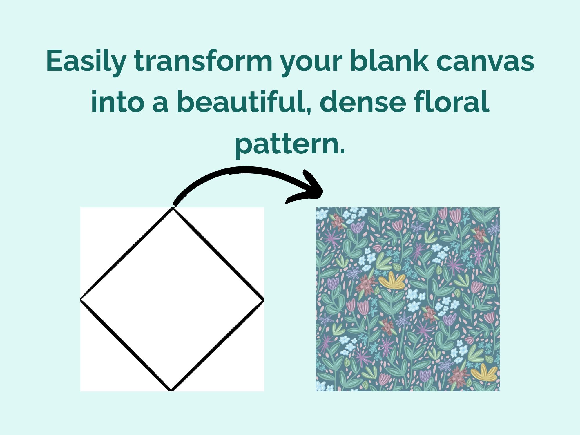Seamless Diamond Pattern Template for Procreate, Create Your Own Floral ...