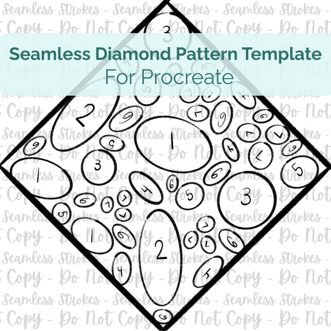 Seamless Diamond Pattern Template for Procreate, Create Your Own ...