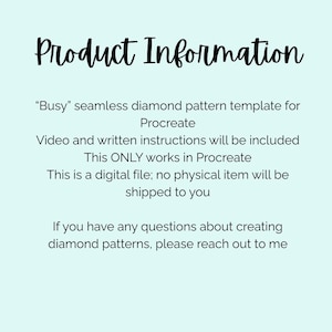 Seamless diamond pattern template for Procreate, Create your own pattern PNG, Seamless pattern layout, Hand drawn layout, Digital download image 5