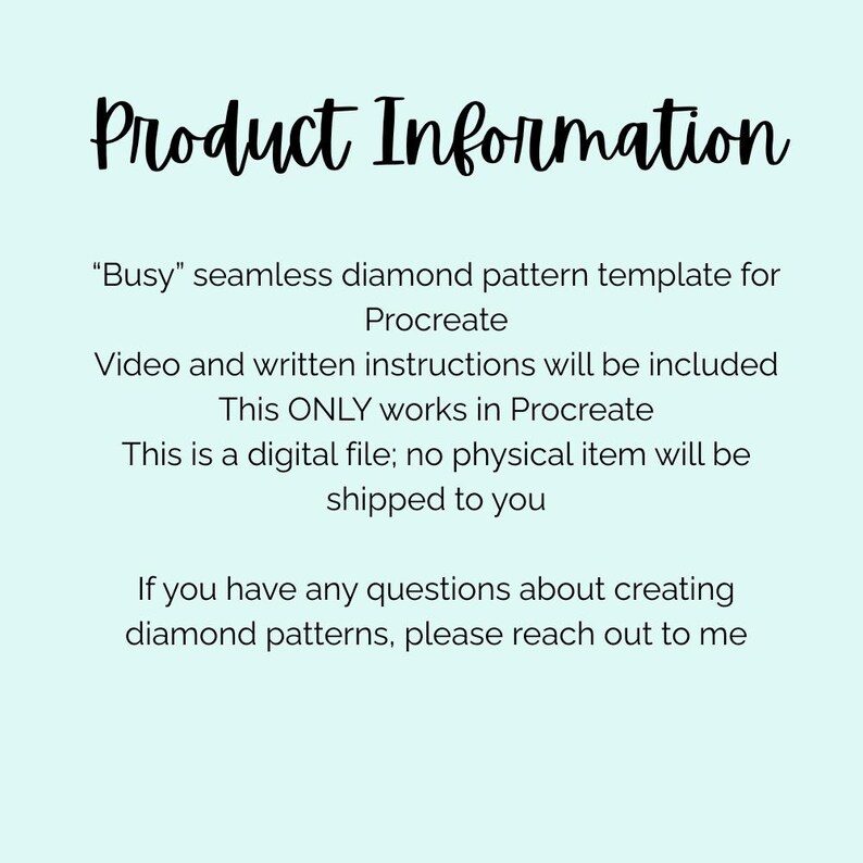 Seamless diamond pattern template for Procreate, Create your own pattern PNG, Seamless pattern layout, Hand drawn layout, Digital download image 5
