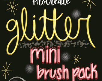Glitter Brushes for Procreate: Metallic Brush Bundle + Color Palette (PDF Download)