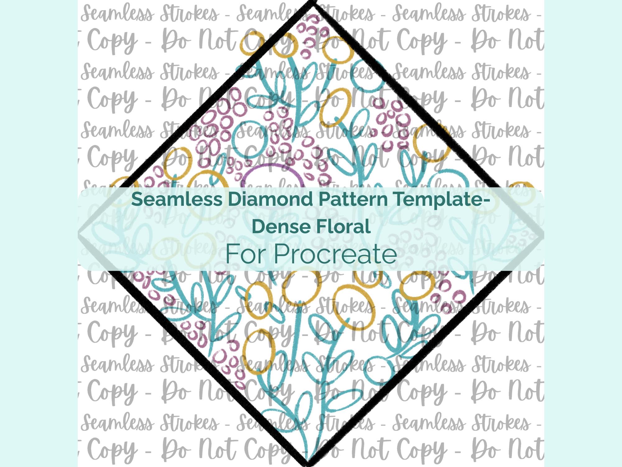 Seamless Diamond Pattern Template for Procreate, Create Your Own Floral ...