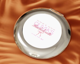 Personalized compact mirror bridal gift, Bachelorette destination, Gift for bride, Bridesmaid proposal gift, Bachelorette party gift
