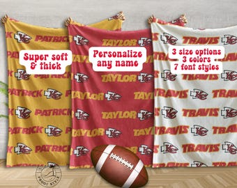 Personalized Kansas City Chiefs Blanket Custom Velveteen Plush Blanket Chiefs Inspired Throw Kansas City Fan Gifts KC Football Lover Etsy