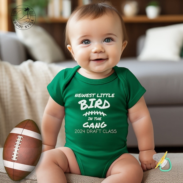Personalized Eagles baby tshirt, Newest Bird in the Gang Bodysuit, Baby Gift for Eagle fan, Philly Infant clothing, Cute Eagles baby outfit