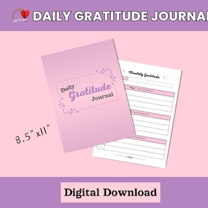 Printable Daily Gratitude Journal Affordable & Instand Access