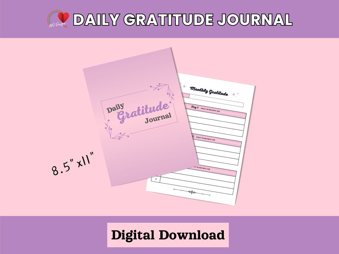 Printable Daily Gratitude Journal Affordable & Instand Access - Etsy