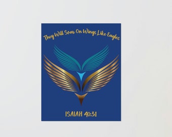 Isaiah 40:31 Eagle Wings Art Print - Inspirational Religious Poster