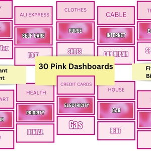 30 pinke A6 Dashboards l Cash Budget l Einspar-Challenge Dashboards