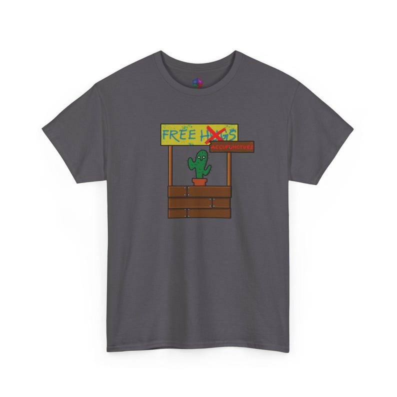 Free Hugs T-Shirt, Acupuncture, funny casual tee, humor - Unisex Heavy Cotton Tee, Novelty Gift, Cool Graphic Shirt, Unique Sarcastic Top, image 4