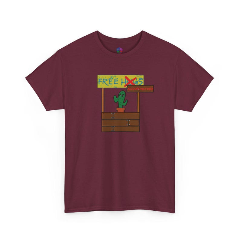 Free Hugs T-Shirt, Acupuncture, funny casual tee, humor - Unisex Heavy Cotton Tee, Novelty Gift, Cool Graphic Shirt, Unique Sarcastic Top, image 2