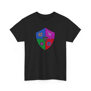 Nerd Shirtman Tee, Unisex Shirt with Logo, Nerdy Pride Coat of Arms, Geeky Graphic T-shirt, Funny Gift for Gamers, Computer Nerds