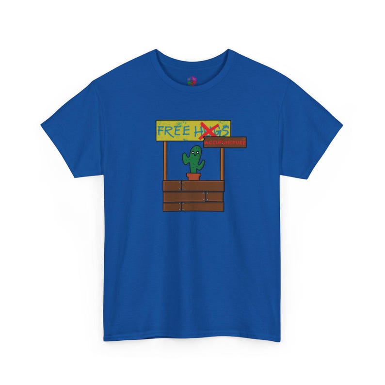 Free Hugs T-Shirt, Acupuncture, funny casual tee, humor - Unisex Heavy Cotton Tee, Novelty Gift, Cool Graphic Shirt, Unique Sarcastic Top, image 1