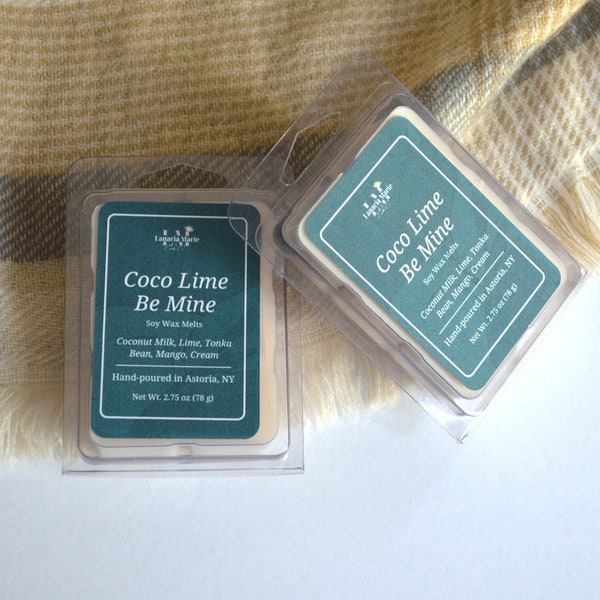 Coco Lime Be Mine | Coco Lime Delight: Invigorating Scented Wax Melt for Refreshing Atmosphere | 6-pack Clamshell | Gift idea | Eco-friendly